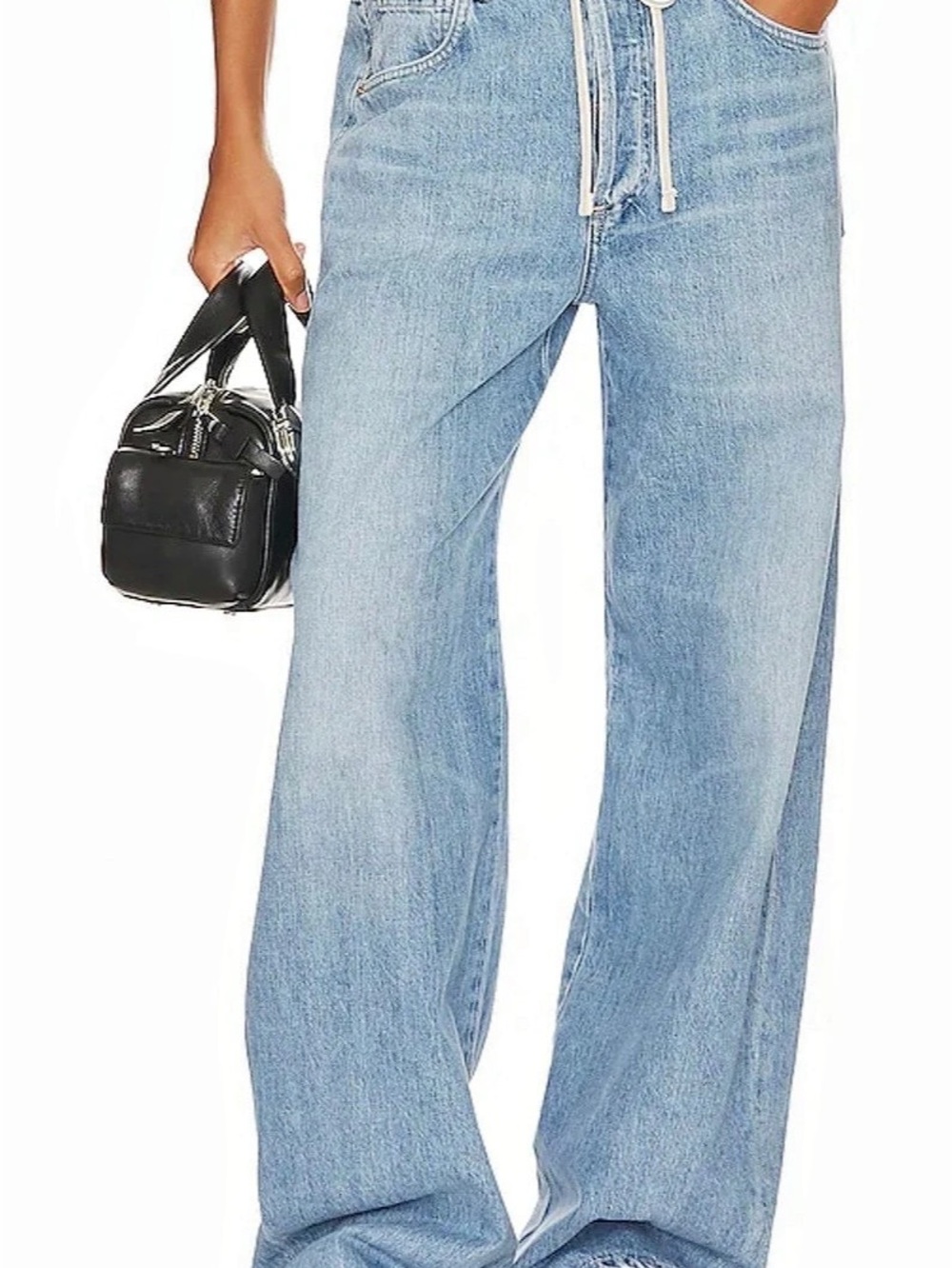 Citizens of Humanity Brynn Drawstring Trouser Wide Leg Jeans in Blue Waist 29